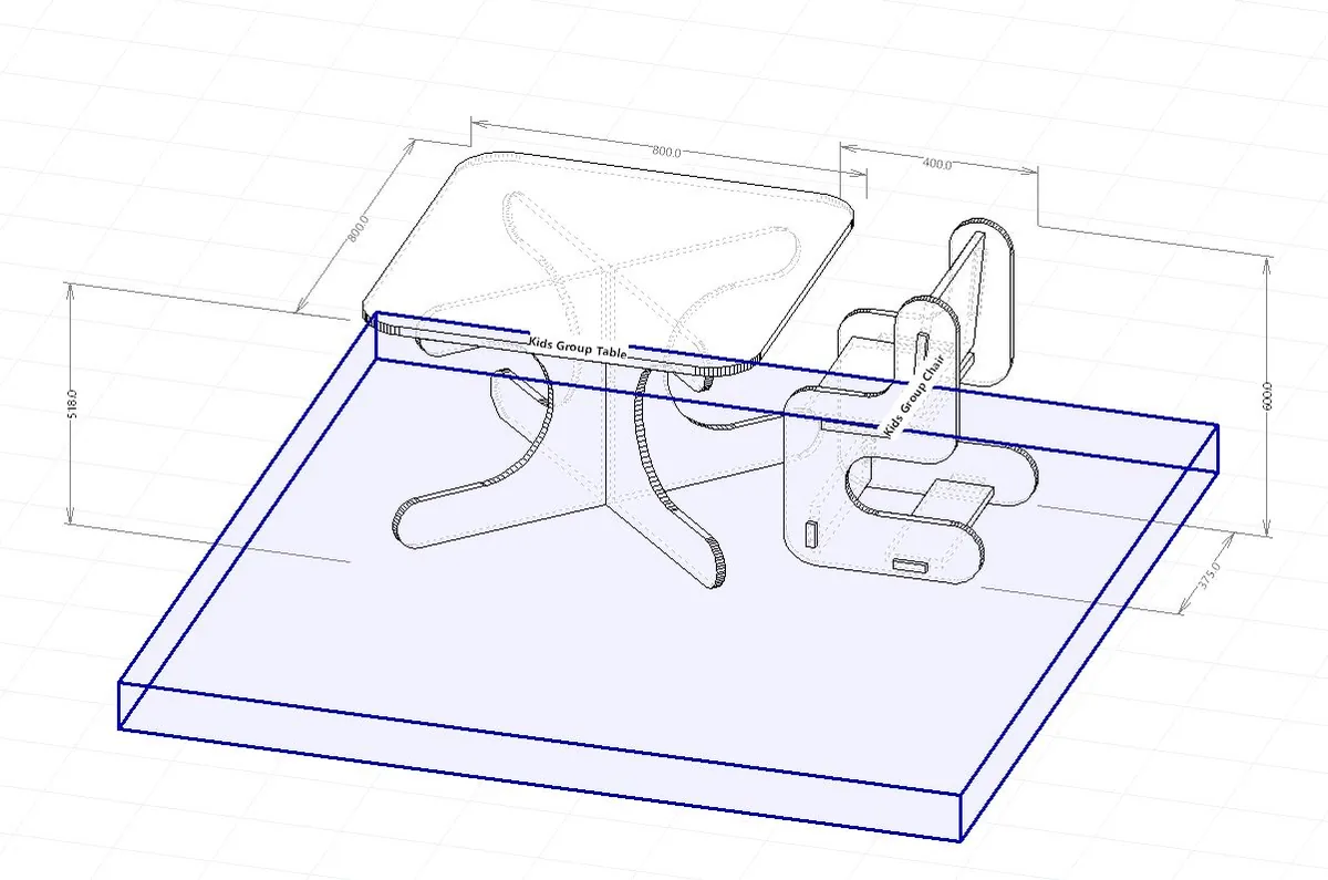 CNC-ready furniture CAD with cutting layout